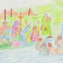 Рисунок крещение руси