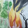 Рисунок лесные пожары