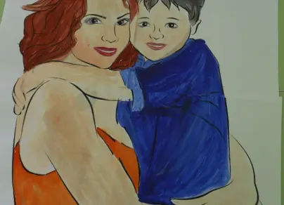 Рисунок мама и сын