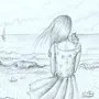Нарисовать море карандашом