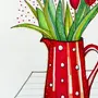 Рисунок На 8 Марта Тюльпаны В Вазе