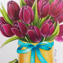 Рисунок на 8 марта тюльпаны в вазе
