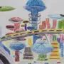 Детский рисунок город будущего