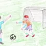 Рисунок футбол в школе