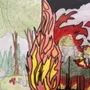Рисунок лес пожар беда