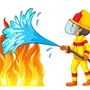 Рисунок пожарные тушат пожар