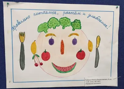 Рисунок на тему здоровое питание 1 класс