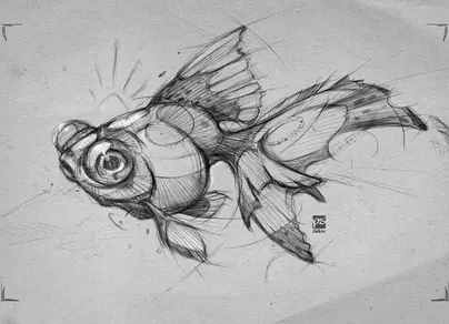 Рисунок рыбы карандашом для срисовки