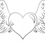 Сердце с крыльями рисунок