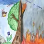 Рисунок на тему берегите лес от пожара