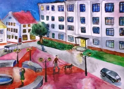 Улица рисунок для детей