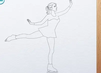 Девочка на коньках рисунок