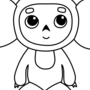 Чебурашка рисунок черно белый