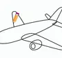 Самолет рисунок для детей карандашом