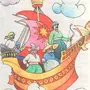 Сказочный корабль рисунок