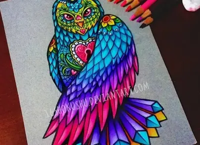 Рисунки цветными карандашами для срисовки легкие