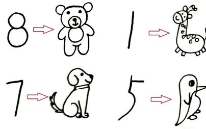 Как нарисовать собаку из цифр