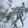 Современный солдат рисунок