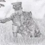 Рисунок Пограничник С Собакой