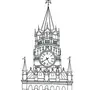 Спасская башня рисунок