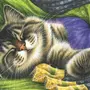 Спящий котик рисунок