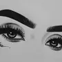 Черно белый рисунок глаз