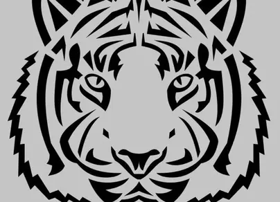 Тигр черно белый рисунок