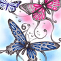 Фото нарисованной бабочки