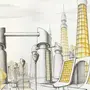 Город будущего карандашом