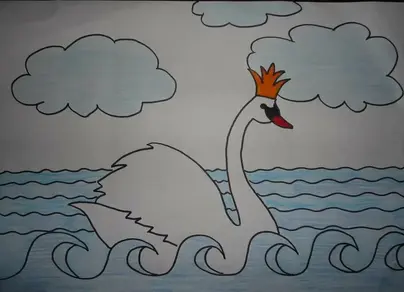 Царевна лебедь рисунок карандашом