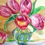 Цветы в вазе рисунок гуашью