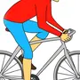 Человек на велосипеде рисунок