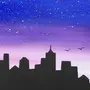 Ночной город рисунок