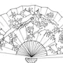 Японский веер рисунок
