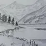 Красивые горы рисунок