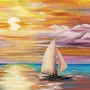 Закат на море рисунок красками