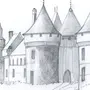 Замок в романском стиле рисунок