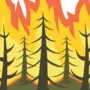 Как нарисовать горящий лес