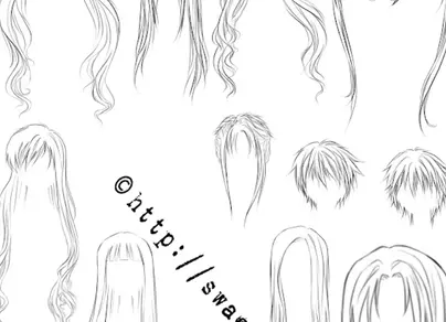Волосы аниме для срисовки