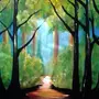 Как нарисовать лес красками