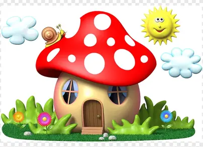 Дом в виде гриба рисунок