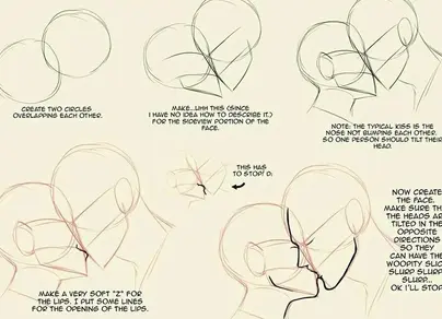 Как нарисовать поцелуй