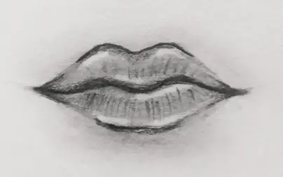 Нарисовать губы карандашом