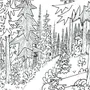 Лес черно белый рисунок