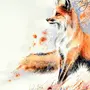 Фото нарисованной лисы