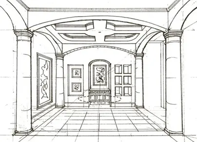 Интерьер дворца рисунок