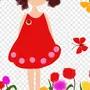 Девочка с цветами рисунок
