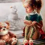 Девочка с медведем рисунок