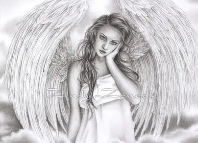 Девушка ангел рисунок