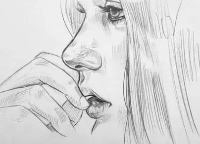 Плачущая девушка рисунок